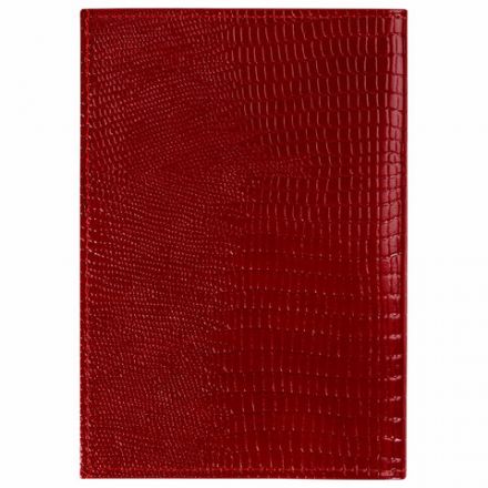 Обложка для паспорта натуральная кожа ящерица, без тиснения, красная, BRAUBERG, 238190