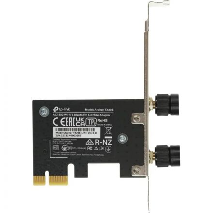 Маршрутизатор TP-LINK Archer TX20E AX1800 Bluetooth 5.2 PCI Express Маршрутизатор TP-LINK Archer TX20E AX1800 Bluetooth 5.2 PCI Express
