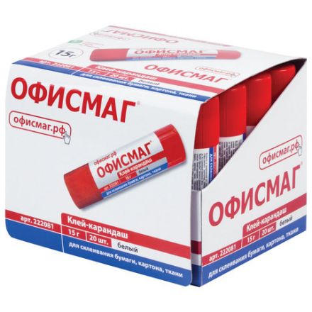 Клей-карандаш ОФИСМАГ, 15 г, 222081 Клей-карандаш ОФИСМАГ, 15 г, 222081