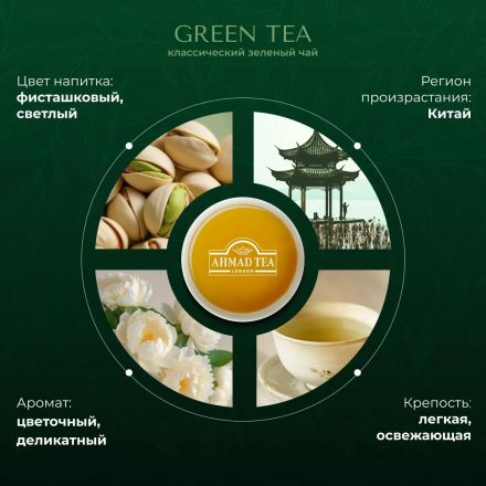 Чай Ahmad Green Tea, 25 пакетиков в упаковке