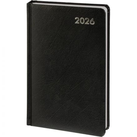 Ежедневник датированный 2026 Attache А5, 168л, 138x213мм балакрон, черный