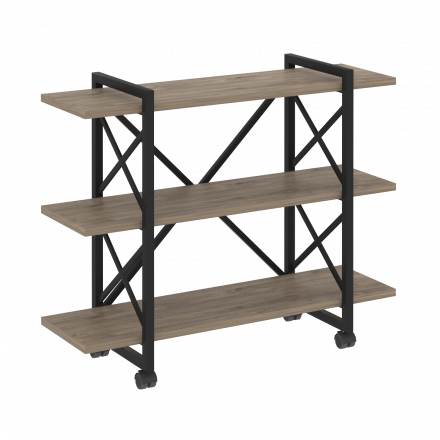 Loft Стеллаж на колесных опорах-3 полки VR.L-MST.K-3.8V Тиквуд тёмный/Чёрный металл 1200*400*968 Loft Стеллаж на колесных опорах-3 полки VR.L-MST.K-3.8V Тиквуд тёмный/Чёрный металл 1200*400*968