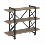 Loft Стеллаж на колесных опорах-3 полки VR.L-MST.K-3.8V Тиквуд тёмный/Чёрный металл 1200*400*968