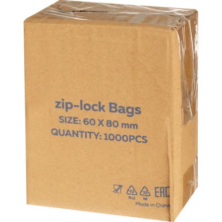 Пакет с замком (Zip Lock) 6х8 см, 20 мкм, 1000 шт/уп
