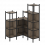 Loft Угловой внутренний стеллаж наборный VR.L-39 Тиквуд тёмный/Чёрный металл 1278*1278*1869