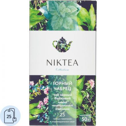 Чай Niktea черный Горный Чабрец, 25пак/1уп
