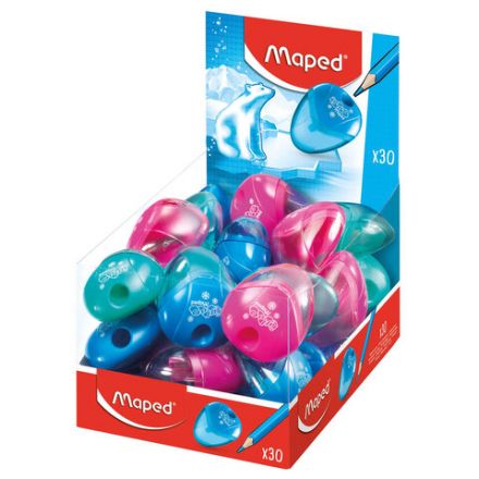 Точилка MAPED (Франция) "I-Gloo", с контейнером, ассорти, дисплей, 534754 Точилка MAPED (Франция) "I-Gloo", с контейнером, ассорти, дисплей, 534754