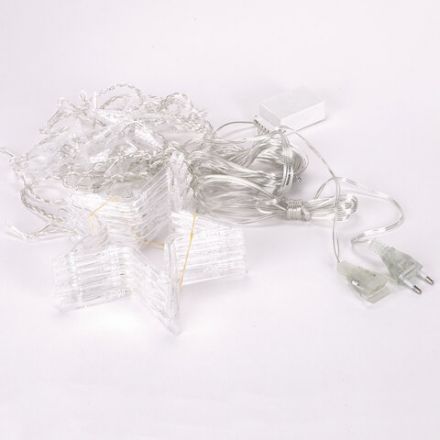 Электрогирлянда-занавес комнатная "Звезды" 3х1 м, 138 LED, холодный белый, 220 V, ЗОЛОТАЯ СКАЗКА, 591337