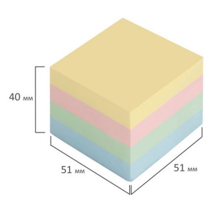Блок самоклеящийся (стикеры), BRAUBERG, ПАСТЕЛЬНЫЙ, 51х51 мм, 400 листов, 4 цвета, 122858 Блок самоклеящийся (стикеры), BRAUBERG, ПАСТЕЛЬНЫЙ, 51х51 мм, 400 листов, 4 цвета, 122858