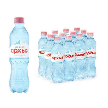 Вода ГАЗИРОВАННАЯ минеральная АРХЫЗ "Легенда Гор", 0,5 л, 1700