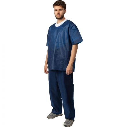 Костюм мед. хирургич.н/с (рубаш.,брюки) спанбонд пл.42 синий р.56-58 Гекса Костюм мед. хирургич.н/с (рубаш.,брюки) спанбонд пл.42 синий р.56-58 Гекса