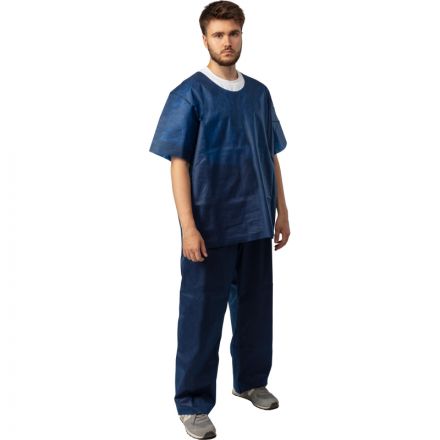 Костюм мед. хирургич.н/с (рубаш.,брюки) спанбонд пл.42 синий р.56-58 Гекса Костюм мед. хирургич.н/с (рубаш.,брюки) спанбонд пл.42 синий р.56-58 Гекса