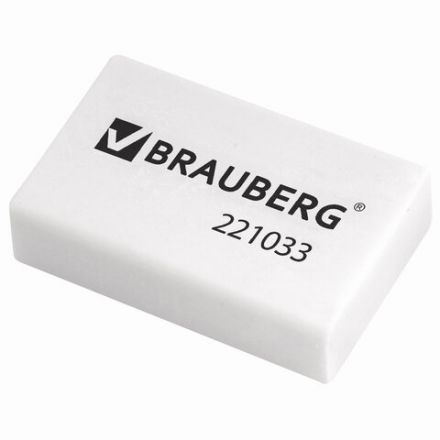 Ластик BRAUBERG "Classic", 26х17х7 мм, белый, прямоугольный, 221033 Ластик BRAUBERG "Classic", 26х17х7 мм, белый, прямоугольный, 221033