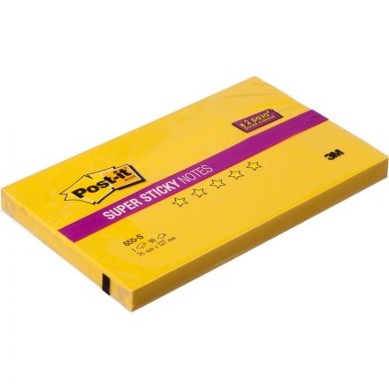 Стикеры Post-it Super Sticky 655-S 76х127 желтая,90л