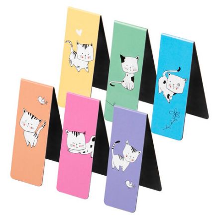 Закладки для книг МАГНИТНЫЕ, "CATS", набор 6 шт., 60x20 мм, BRAUBERG, 113159 Закладки для книг МАГНИТНЫЕ, "CATS", набор 6 шт., 60x20 мм, BRAUBERG, 113159