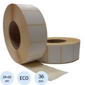 Термоэтикетки Новотрейд 29х20 мм Eco без печати (36 рулонов по 2000 этикеток)