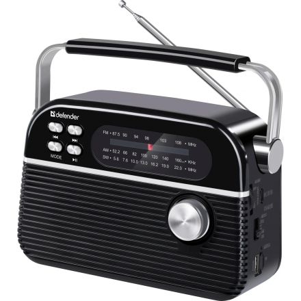 Радиоприемник Defender Vega 5Вт FM/AM/SW/BT/USB/TF/1200мАч Радиоприемник Defender Vega 5Вт FM/AM/SW/BT/USB/TF/1200мАч