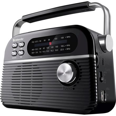 Радиоприемник Defender Vega 5Вт FM/AM/SW/BT/USB/TF/1200мАч Радиоприемник Defender Vega 5Вт FM/AM/SW/BT/USB/TF/1200мАч