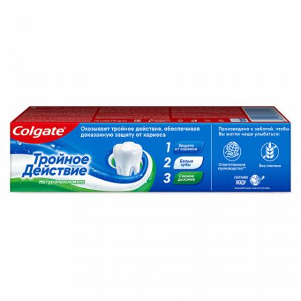 Зубная паста 150 мл COLGATE "Натуральная мята", тройное действие, с фторидом, 6920354806926 Зубная паста 150 мл COLGATE "Натуральная мята", тройное действие, с фторидом, 6920354806926