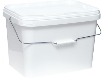 Ведро 20л. прямоугольное, с белой крышкой  белый
