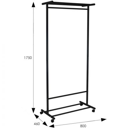 Вешалка МЕ_напольная М 9, колеса, чёрный