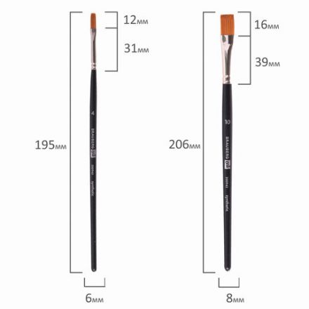 Кисти художественные BRAUBERG ART, набор 4 штуки, синтетика, (круглые № 1, 3, плоские № 4, 10), 200943 Кисти художественные BRAUBERG ART, набор 4 штуки, синтетика, (круглые № 1, 3, плоские № 4, 10), 200943