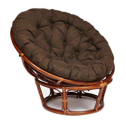 Кресло Папасан/Papasan (23/01 W) /с подушкой и ремешками/ диаметр подушки 125см, 115х101х104см, пекан орех, ткань коричневый, 3м7-147 Кресло Папасан/Papasan (23/01 W) /с подушкой и ремешками/ диаметр подушки 125см, 115х101х104см, пекан орех, ткань коричневый, 3м7-147