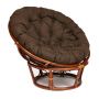 Кресло Папасан/Papasan (23/01 W) /с подушкой и ремешками/ диаметр подушки 125см, 115х101х104см, пекан орех, ткань коричневый, 3м7-147