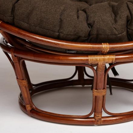 Кресло Папасан/Papasan (23/01 W) /с подушкой и ремешками/ диаметр подушки 125см, 115х101х104см, пекан орех, ткань коричневый, 3м7-147 Кресло Папасан/Papasan (23/01 W) /с подушкой и ремешками/ диаметр подушки 125см, 115х101х104см, пекан орех, ткань коричневый, 3м7-147