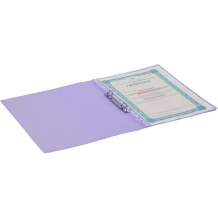 Папка на 2-х кольцах Attache Акварель А4 плотн 350мкм, сиреневая Папка на 2-х кольцах Attache Акварель А4 плотн 350мкм, сиреневая