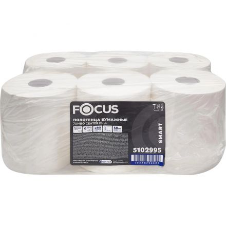 Полотенца бумажные д/дисп. Focus SMART Jumbo 1сл с ЦВ 280м 6рул/уп_5102995 Полотенца бумажные д/дисп. Focus SMART Jumbo 1сл с ЦВ 280м 6рул/уп_5102995