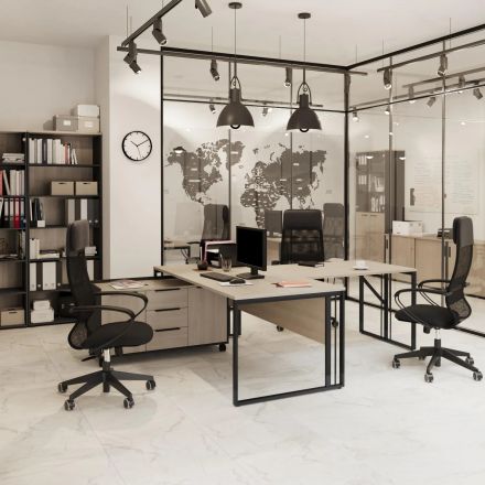 Стеллаж для документов низкий К-Loft 241H004 выс.738 дуб скандинав./графит Стеллаж для документов низкий К-Loft 241H004 выс.738 дуб скандинав./графит