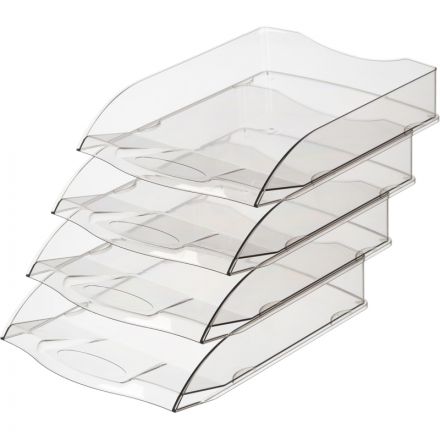 Лоток горизонтальный Attache 4шт/уп прозрачный тонированный тд_у Лоток горизонтальный Attache 4шт/уп прозрачный тонированный тд_у