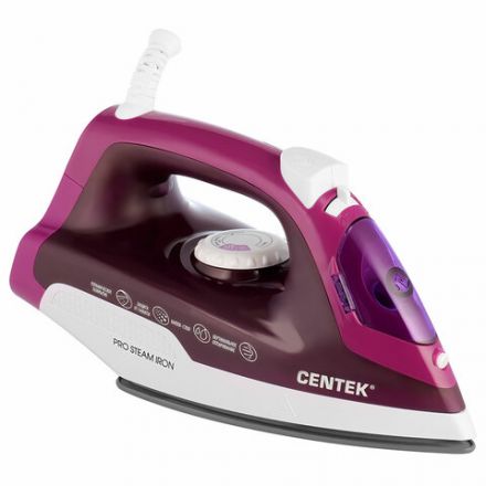 Утюг CENTEK CT-2348, 1800 Вт, антипригарное покрытие, антикапля, антинакипь, фиолетовый, CT-2348 VIOLET Утюг CENTEK CT-2348, 1800 Вт, антипригарное покрытие, антикапля, антинакипь, фиолетовый, CT-2348 VIOLET
