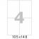 Этикетки самоклеящиеся Office Label эконом 105x148 мм белые (4 штуки на листе А4, 100 листов в упаковке)