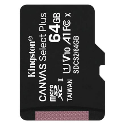 Карта памяти microSDXC 64 ГБ, KINGSTON Canvas Select Plus, UHS-I, 100 Мб/с (class 10), SDCS2/64GBSP Карта памяти microSDXC 64 ГБ, KINGSTON Canvas Select Plus, UHS-I, 100 Мб/с (class 10), SDCS2/64GBSP