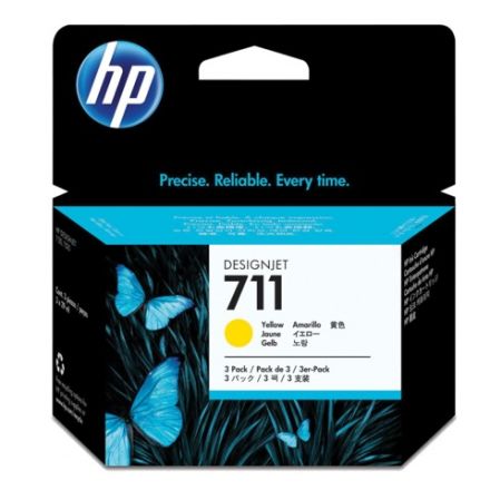 Картридж струйный для плоттера HP (CZ136A) Designjet T120/520, №711, желтый, комплект 3 шт. х 29 мл, оригинальный Картридж струйный для плоттера HP (CZ136A) Designjet T120/520, №711, желтый, комплект 3 шт. х 29 мл, оригинальный