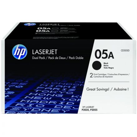 Картридж лазерный HP 05A CE505D чер. для LJ P2035/P2055 (2шт/уп) Картридж лазерный HP 05A CE505D чер. для LJ P2035/P2055 (2шт/уп)