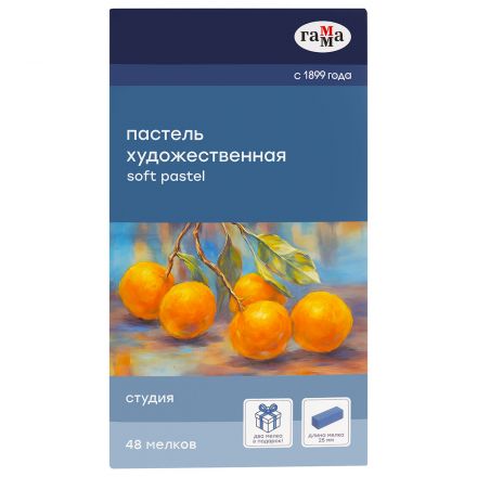 Пастель художественная Гамма "Студия", 48 цветов, 1/2 длины, картон. упаковка