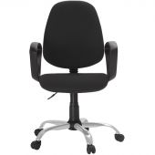Кресло FA_EChair-222 PC ткань черная ТК1, Silver