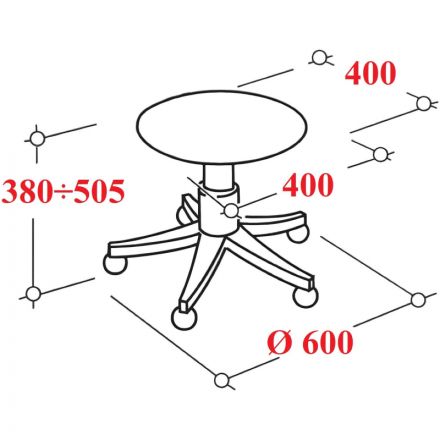 Табурет лабораторный КО _РС01.00.12(РС12ПС-02-01) чер сид.пласт /каркас чер