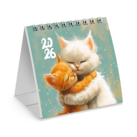 Календарь-домик настольный на гребне, 2026 г., BRAUBERG, 101х101 мм, "Котики", 117274 Календарь-домик настольный на гребне, 2026 г., BRAUBERG, 101х101 мм, "Котики", 117274