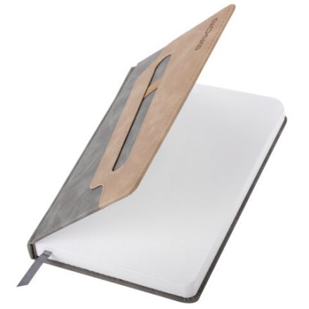 Ежедневник датированный 2026, А5, 138x213 мм, BRAUBERG "Assistant", под кожу, держатель, серый, 117378