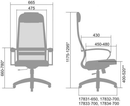 Кресло Метта BK-10 Ch красное, крестовина хром(d696)