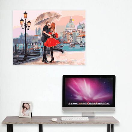 Картина стразами (алмазная мозаика) 40х50 см, ОСТРОВ СОКРОВИЩ "Прогулка под зонтом", без подрамника, 662420 Картина стразами (алмазная мозаика) 40х50 см, ОСТРОВ СОКРОВИЩ "Прогулка под зонтом", без подрамника, 662420