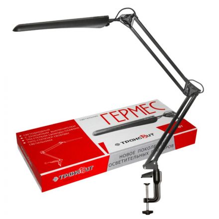 Светильник Трансвит Гермес, на струбцине,(черный),светодиодный
