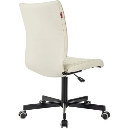 Кресло VB_EChair 303 PU слоновая кость эко.кожа крестов. металл черный