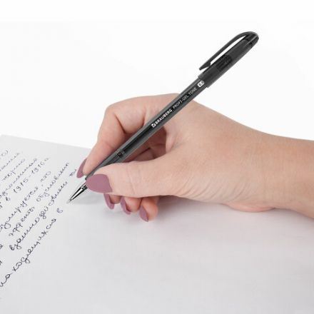 Ручка гелевая BRAUBERG "Profi-Gel TONE", ЧЕРНАЯ, линия письма 0,4 мм, стандартный наконечник 0,5 мм, тонированный корпус, 144127