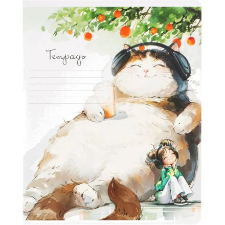 Тетрадь 18л., клетка,А5+ БОЛЬШИЕ КОТЫ в ассортименте 70894