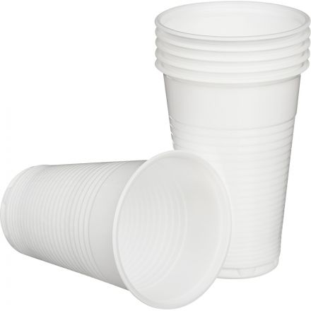 Стакан одноразовый 200мл белый для хол/гор., эконом, КОМУС ПП 100шт/уп